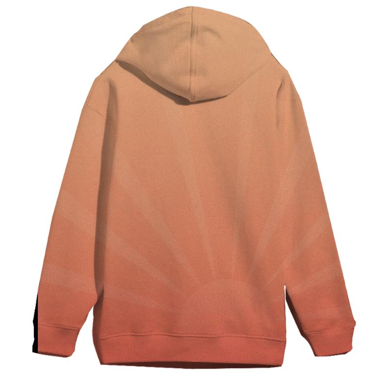 Peach Sunset Glow Oversized Hoodie