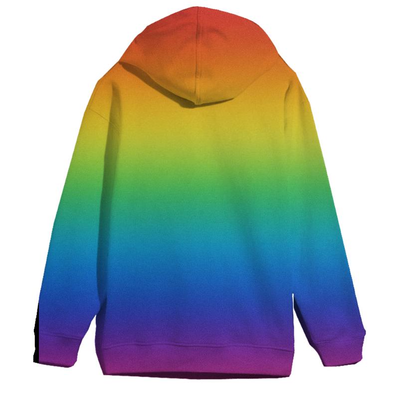 Vivid Rainbow Cascade Oversized Hoodie