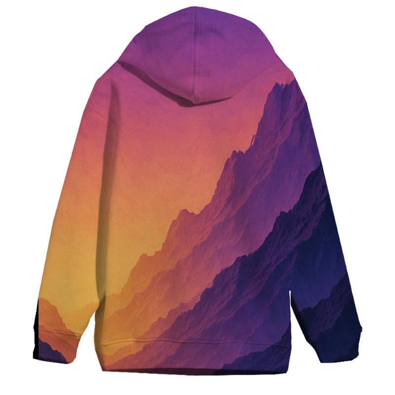 Sunrise Over Mountains Gradient Oversized Hoodie