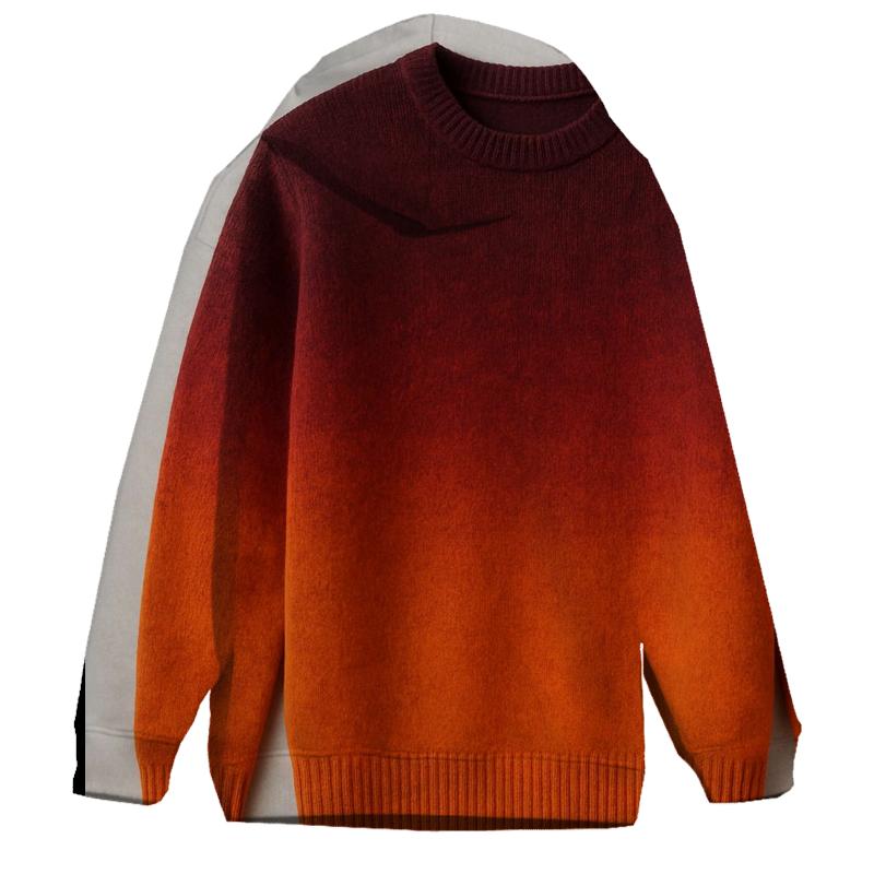 Fiery Sunset Ombre Oversized Hoodie