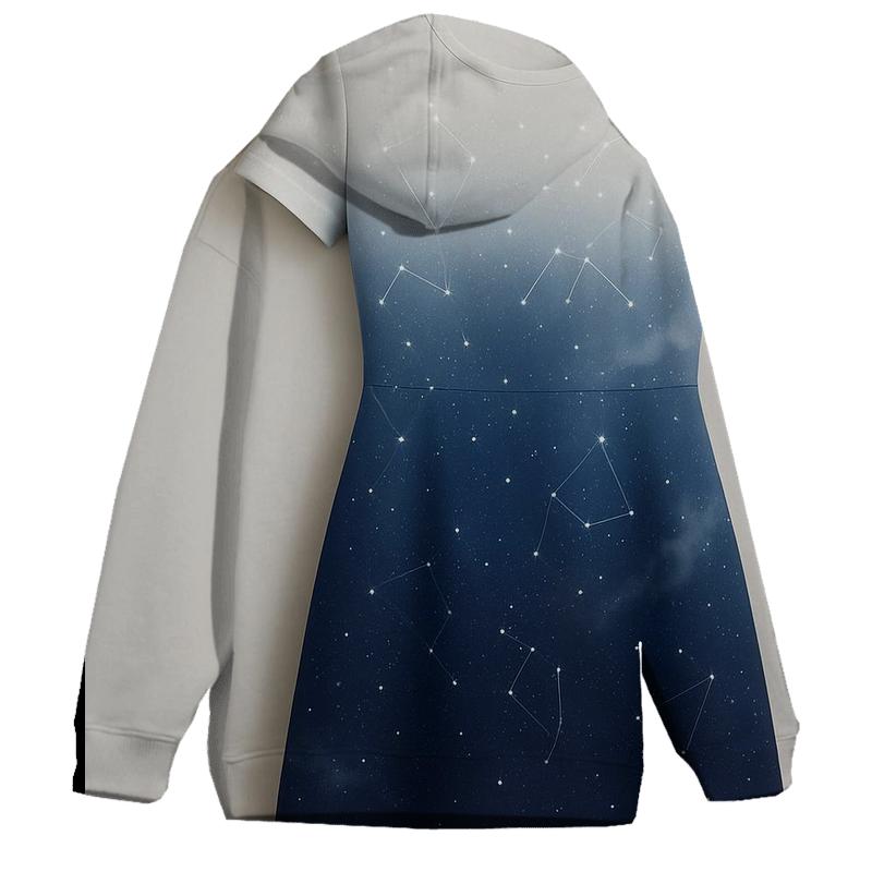 Mystic Night Sky Gradient Oversized Hoodie