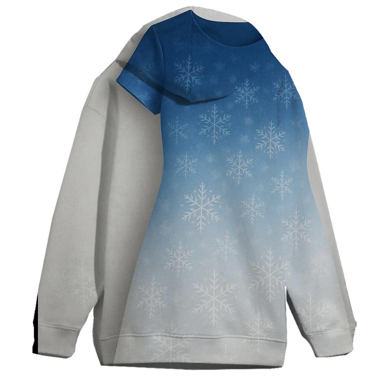 Frozen Winter Landscape Oversized Hoodie