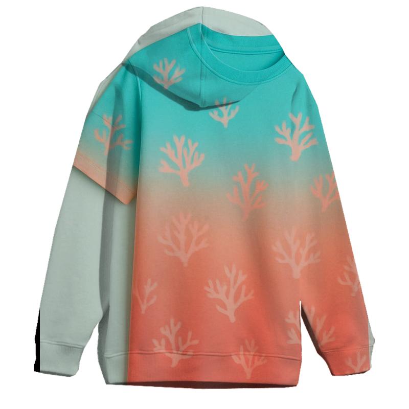 Coral Reef Splash Oversized Hoodie