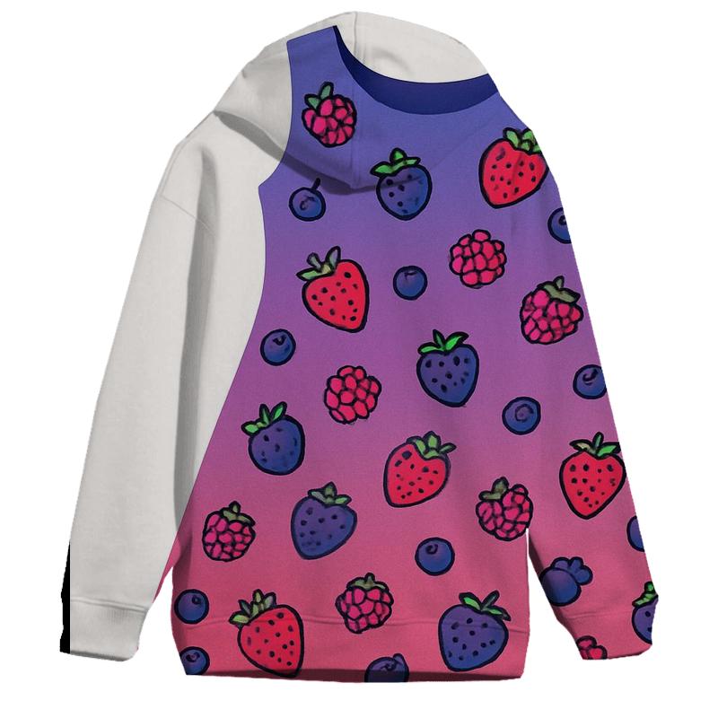 Bold Berry Splash Oversized Hoodie