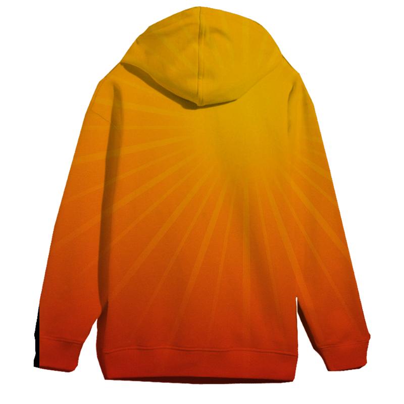 Fiery Sunset Horizon Gradient Oversized Hoodie