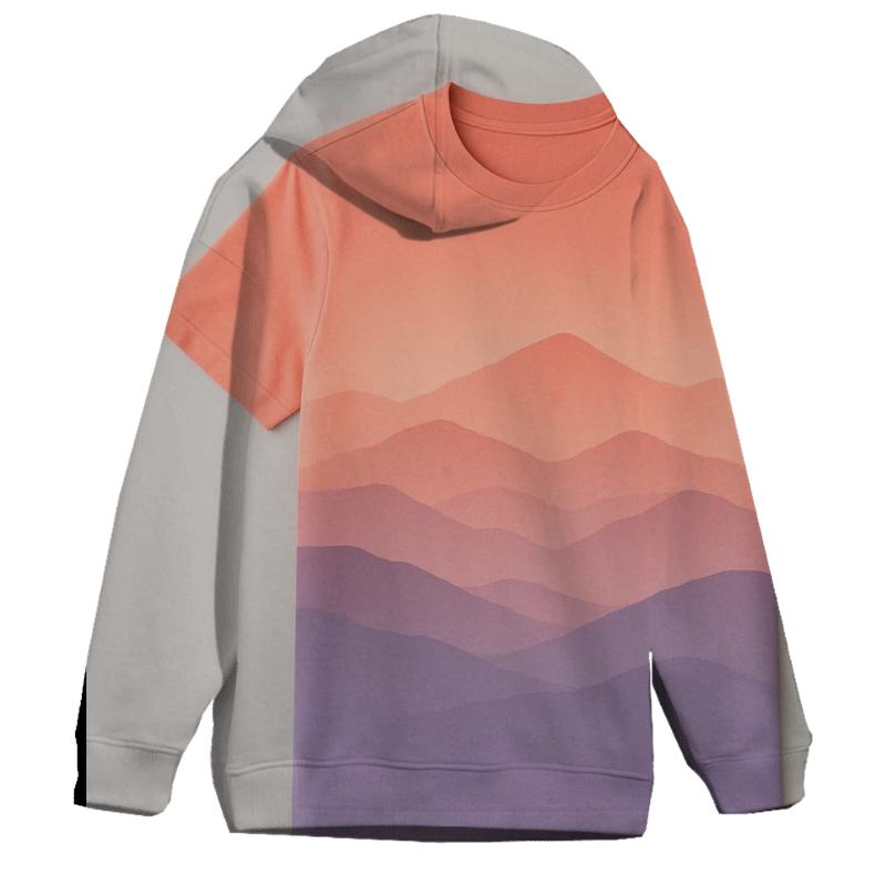 Serene Mountain Sunrise Oversized Hoodie