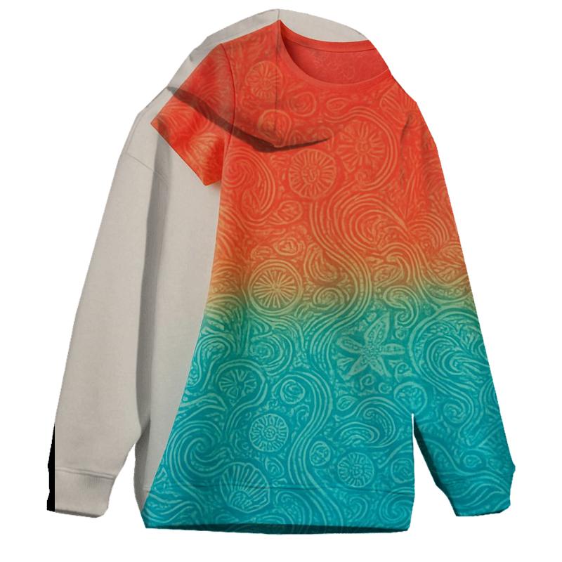 Coral Reef Gradient Oversized Hoodie