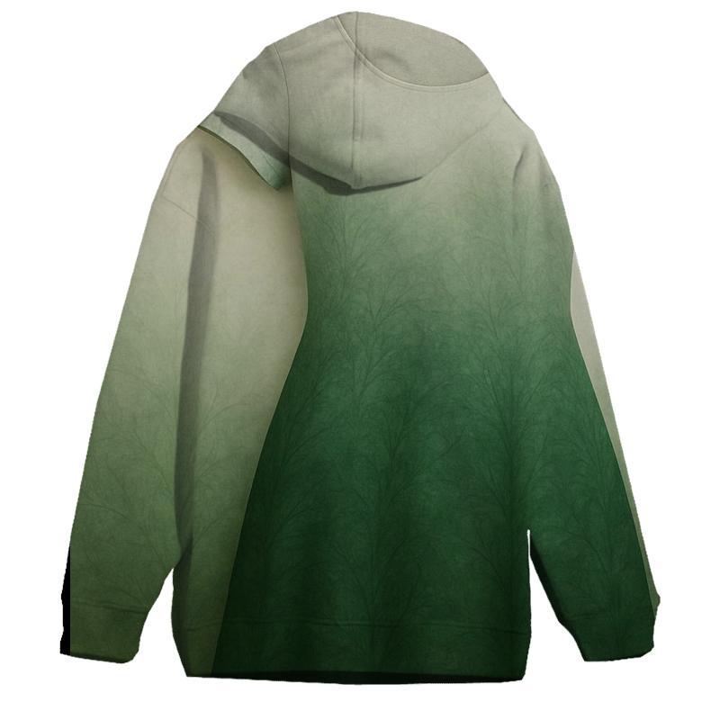 Forest Mist Gradient Oversized Hoodie