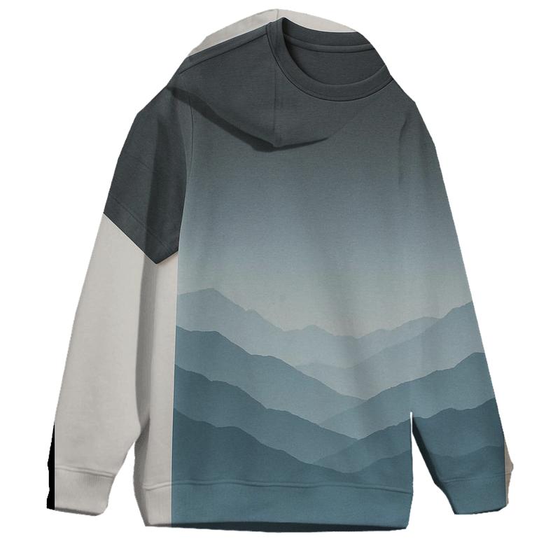 Serene Mountain Peaks Oversized Hoodie
