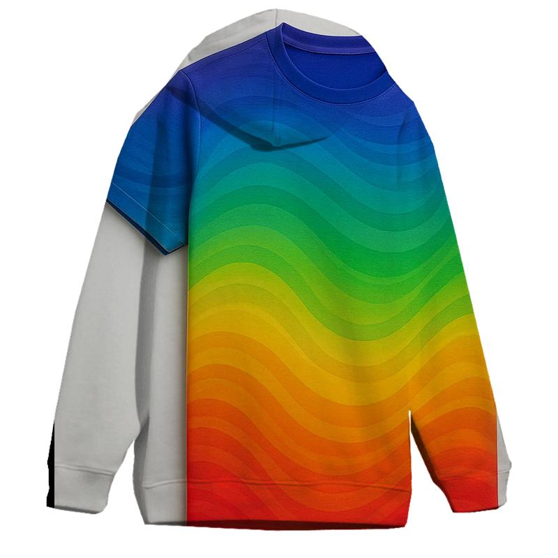 Vivid Rainbow Gradient Oversized Hoodie