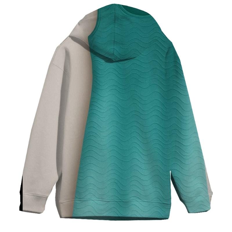 Ocean Waves Gradient Oversized Hoodie