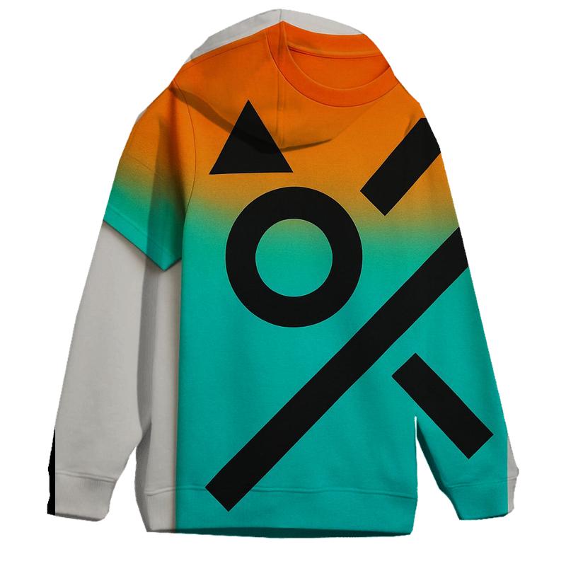 Bold Geometric Gradient Oversized Hoodie