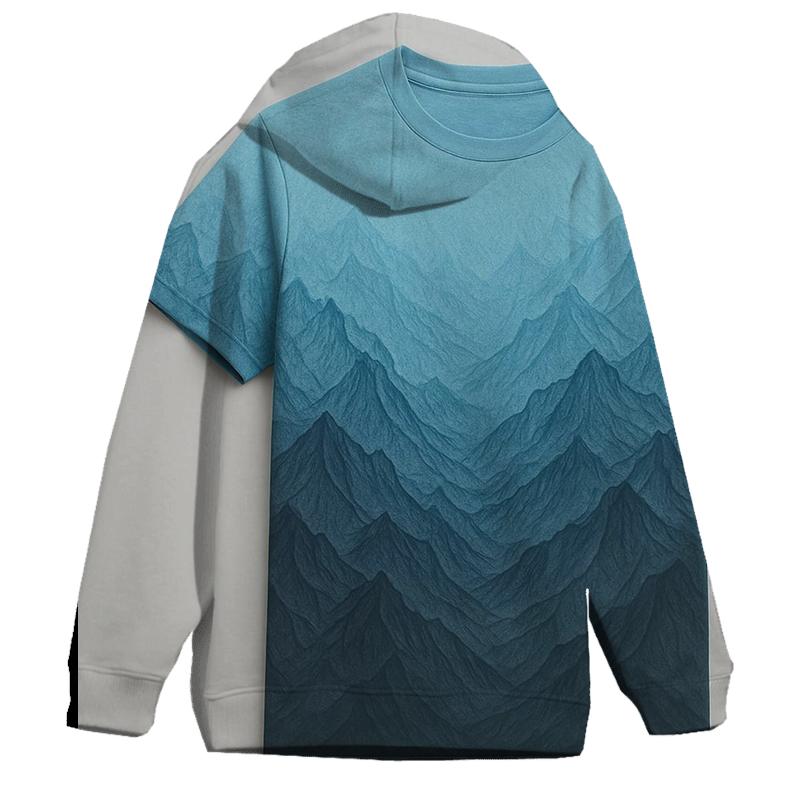 Icy Mountain Gradient Oversized Hoodie