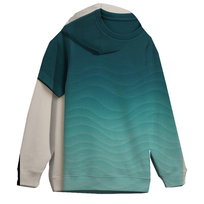 Tranquil Lagoon Fade Oversized Hoodie