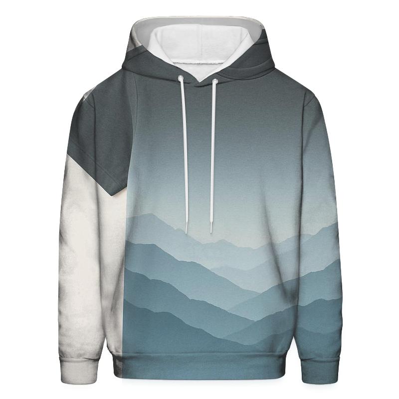 Serene Mountain Peaks Oversized Hoodie