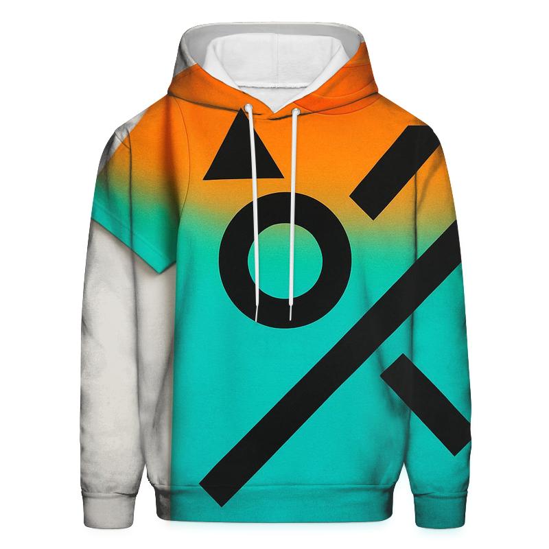 Bold Geometric Gradient Oversized Hoodie