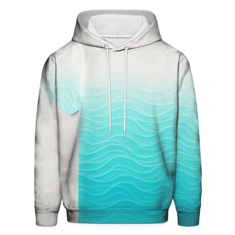 Crystal Blue Wave Oversized Hoodie