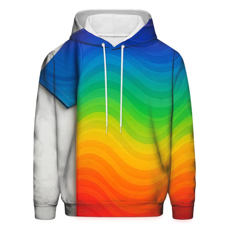 Vivid Rainbow Gradient Oversized Hoodie