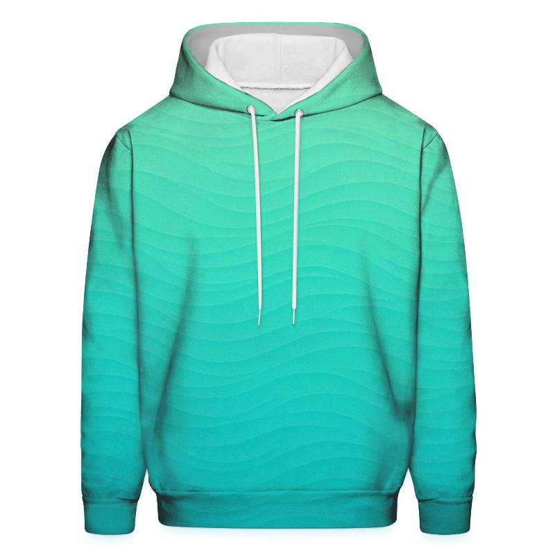Charming Aqua Wave Gradient Oversized Hoodie