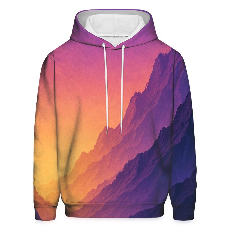 Sunrise Over Mountains Gradient Oversized Hoodie