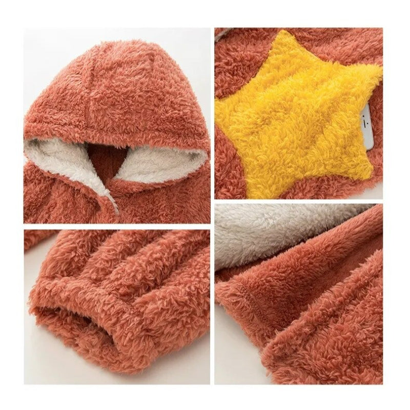 Oversized Giant Star Pattern Blanket Hoodie Coat-Soco Hoodie