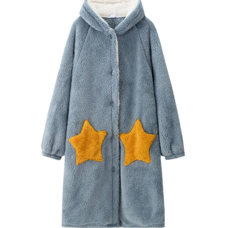 Oversized Giant Star Pattern Blanket Hoodie Coat-Soco Hoodie