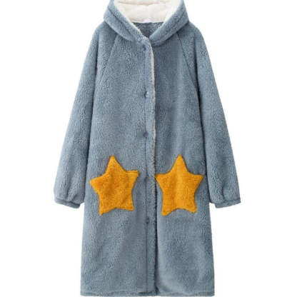 Oversized Giant Star Pattern Blanket Hoodie Coat-Soco Hoodie