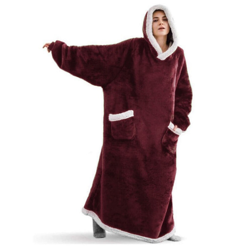 Oversized Winter Flannel Giant Hooded Wearable Blanket-Soco Hoodie