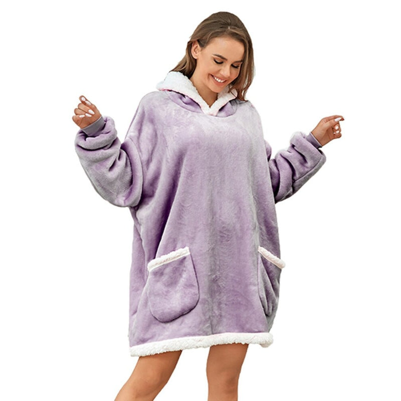 Oversized Winter Flannel Giant Hooded Sweatshirt-Soco Hoodie