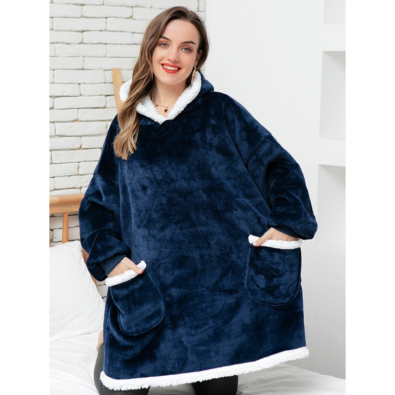 Oversized Winter Flannel Giant Hooded Sweatshirt-Soco Hoodie