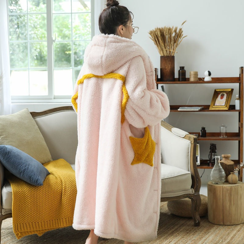 Oversized Giant Star Pattern Blanket Hoodie Coat-Soco Hoodie