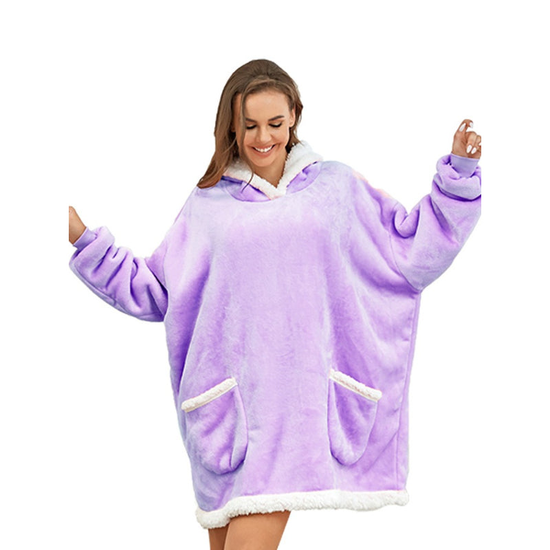 Oversized Winter Flannel Giant Hooded Sweatshirt-Soco Hoodie