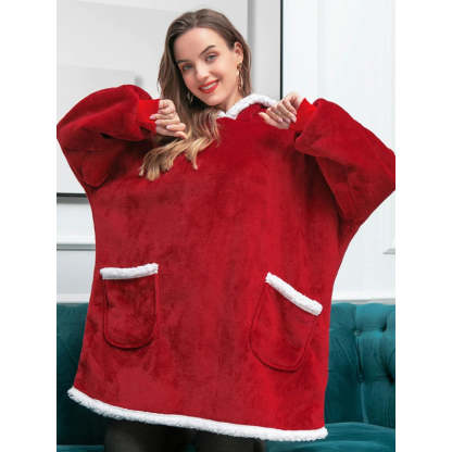 Oversized Winter Flannel Giant Hooded Sweatshirt-Soco Hoodie