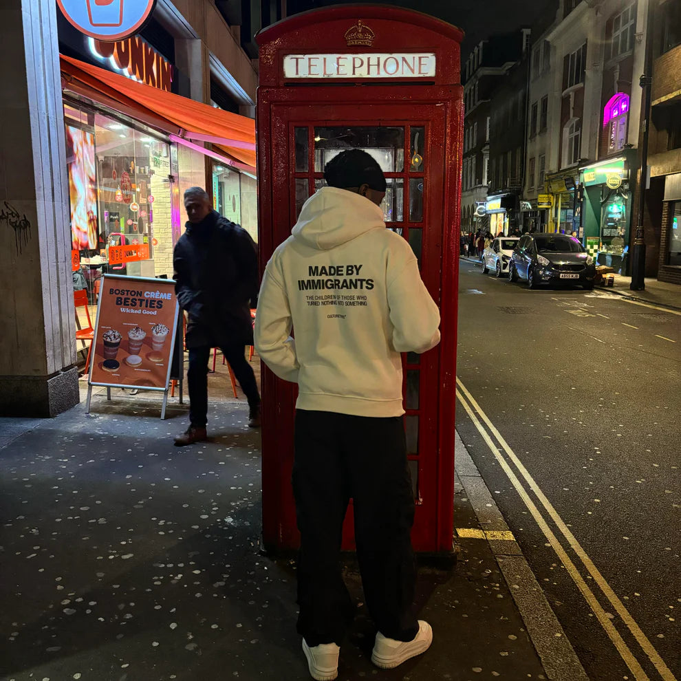 Made by Immigrants Oversized Statement Hoodie With Celebrate identity