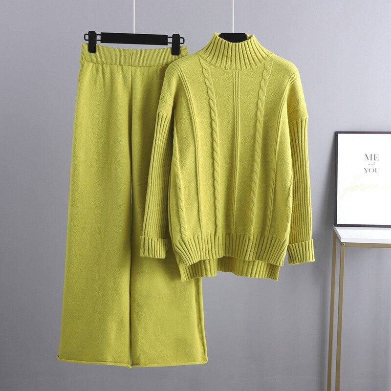 Warm Cashmere Sweater And Pants Sets For Women-Soco Hoodie