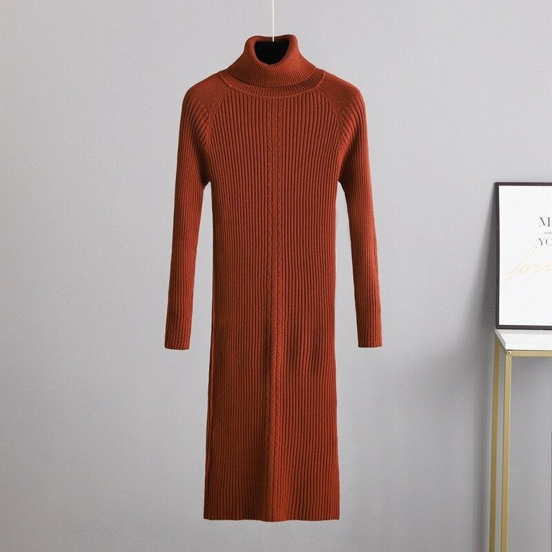 Elegant Slim Knitted Sweater Dress For Women-Soco Hoodie
