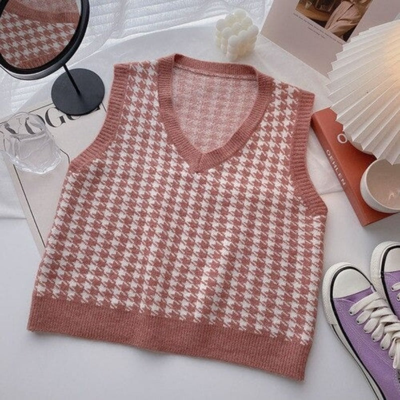 Casual Knitted Sleeveless Sweater Vest For Women-Soco Hoodie