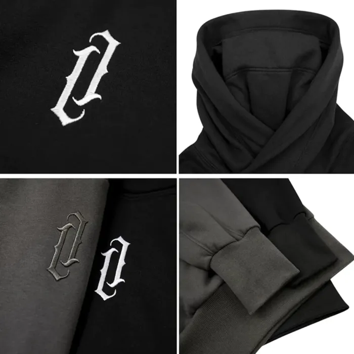 Oversized Double Layer Contour Hop Pullover Hoodie For Men