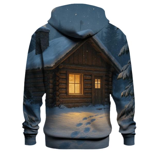 Snowy Cabin Dusk heavyweight hoodies