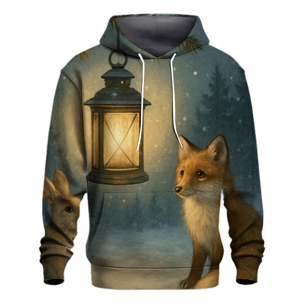 Lantern In The Snow Clearing printed hoodies