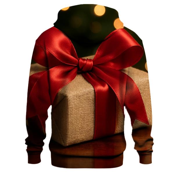 Red Ribbon Present printed hoodies