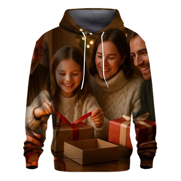 Family Gift Unwrapping graphic hoodies