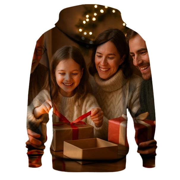 Family Gift Unwrapping graphic hoodies