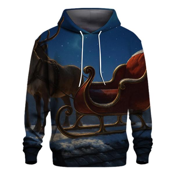 Santa Sleigh Rooftop Pause premium hoodies