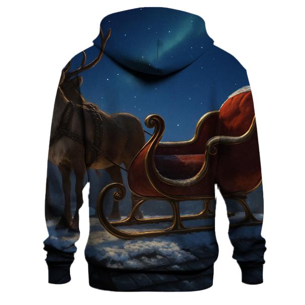 Santa Sleigh Rooftop Pause premium hoodies