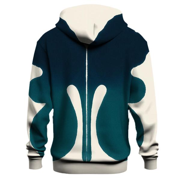 Mirror Fold Indigo Teal printed hoodies