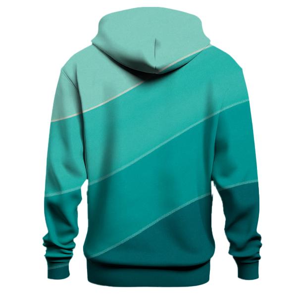 Turquoise Waveband Sweep graphic hoodies