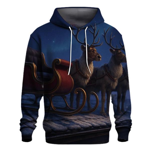 Santa Sleigh Rooftop graphic hoodies