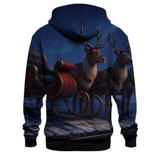 Santa Sleigh Rooftop graphic hoodies
