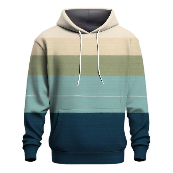 Horizon Lagoon Stripes embroidered hoodies